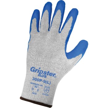Global Glove Gripster Plus 300PT Gris/Azul Grande Guantes de trabajo - Enganche etiquetado - 300pt-lg