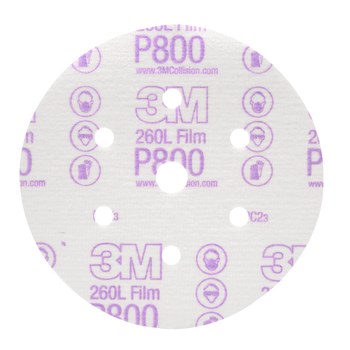 3M Hookit Recubierto Óxido de aluminio Blanco Disco de velcro - Óxido de aluminio - 6 pulg. - P800 - Súper fino - 01070