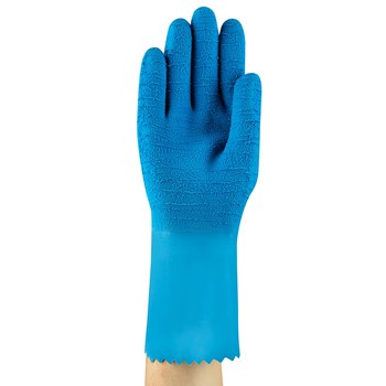 Ansell AlphaTec 62-401 Azul 8 Látex Apoyado Guantes resistentes a productos químicos - A granel - acabado Liso - Longitud 13 pulg. - 076490-13917