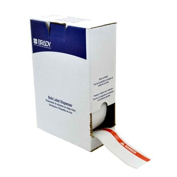 Imágen de Brady ToughWash Rojo, blanco sobre blanco Poliéster Transferencia térmica BM7C-2000-855-DAN Etiquetas resistentes al lavado (Imagen principal del producto)
