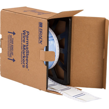Imágen de Brady Permasleeve Blanco Termocontraíble, Autoextinguible Transferencia térmica PS-1500-2-WT Manga para impresora de transferencia térmica troquelada (Imagen principal del producto)