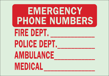 Imágen de Brady Bradyglo B-324 Poliéster Rectángulo Inglés Cartel del Departamento de Bomberos 80213 (Imagen principal del producto)
