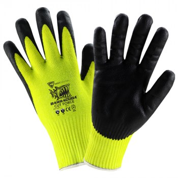 West Chester Barracuda Cut Force HVG710SNF Amarillo de alta vis./Negro Grande HPPE/Lycra Guante resistente a cortes - Longitud 9.6 pulg. - 662909-556783
