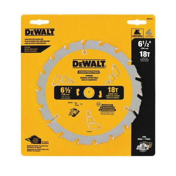 Imágen de Hoja de sierra circular Construction DW9154 de Carburo de tungsteno por 6 1/2 pulg. de DEWALT (Imagen principal del producto)