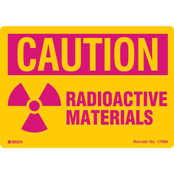 Imágen de Brady B-7569 Poliéster Rectángulo Amarillo Inglés Cartel de peligro de radiación 17999LS (Imagen principal del producto)