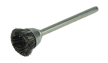 Weiler Crin Cepillo de copa - Accesorio Vástago sin rosca - Diámetro 9/16 pulg. - Cabello rígido - 26093