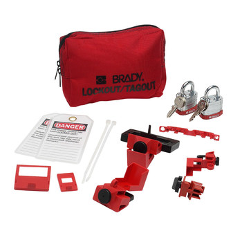 Imágen de Brady Negro sobre rojo Kit de bloqueo/etiquetado (Imagen principal del producto)