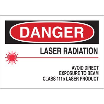 Imágen de Brady B-401 Poliestireno Rectángulo Blanco Inglés Cartel/Etiqueta de peligro de láser 25258 (Imagen principal del producto)