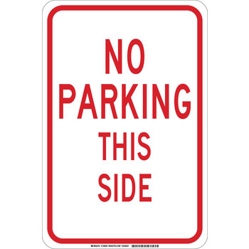 Imágen de Brady B-555 Aluminio Rectángulo Blanco Inglés Cartel de información, restricción y permiso de estacionamiento 129627 (Imagen principal del producto)