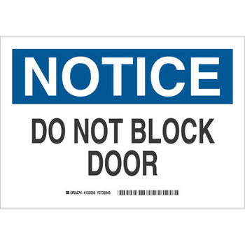 Imágen de Brady B-120 Poliéster reforzado con fibra de vidrio Rectángulo Blanco Inglés Letrero de puerta 132058 (Imagen principal del producto)