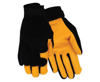 Imágen de Red Steer 1521 Negro/Amarillo Grande Cuero/Spandex Grano Gamuza Cuero/Spandex Guante para conductor (Imagen principal del producto)