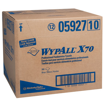 Kimberly-Clark Wypall X70 Limpiador 05927, Hydroknit, - 12.5 pulg. x 23.5 pulg. - Azul
