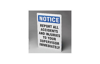 Imágen de Brady Rectángulo Blanco Inglés Cartel de aviso de accidente OR20410 (Imagen principal del producto)