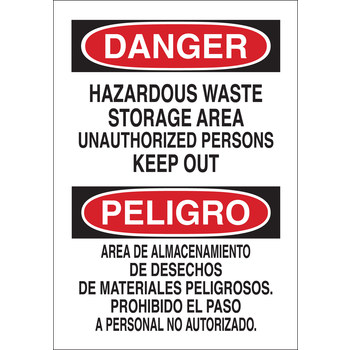 Imágen de Brady B-401 Poliestireno Rectángulo Blanco Inglés/Español Letrero de material peligroso 38605 (Imagen principal del producto)