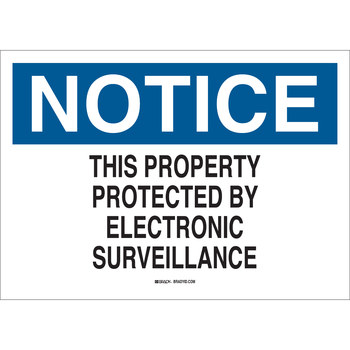 Imágen de Brady B-401 Poliesterino de alto impacto Rectángulo Blanco Inglés Cartel de vigilancia 95419 (Imagen principal del producto)