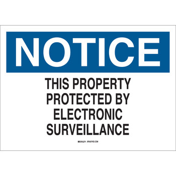 Imágen de Brady B-555 Aluminio Rectángulo Blanco Inglés Cartel de vigilancia 95318 (Imagen principal del producto)