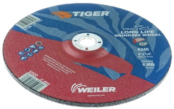 Weiler Tiger Disco esmerilador 57127 - 9 pulg. - Óxido de aluminio - 24 - R