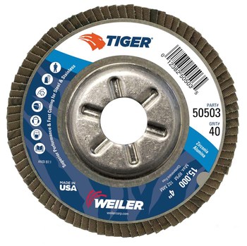 Weiler Tiger Tipo 29 - Zirconia - 4 pulg. - 40 - Grueso - 50503