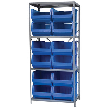 Imagen de Akro-mils AS2479288 Akrobin 6500 lb Ajustable Azul Gris Revestido en polvo Acero 22 ga Abierto Ajustable Sistema de estantería fijo (Imagen principal del producto)