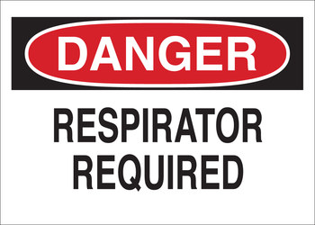 Imágen de Brady B-120 Poliéster reforzado con fibra de vidrio Rectángulo Blanco Inglés Cartel de respirador 69469 (Imagen principal del producto)