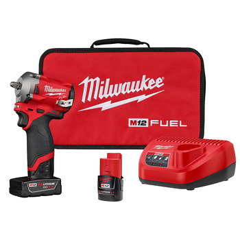 Milwaukee COMBUSTIBLE M12 Kit de llave de impacto - Batería M12 REDLITHIUM - 2554-22