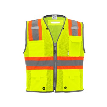 Global Glove FrogWear GLO-067 Chaleco de alta visibilidad GLO-067-LG - tamaño Grande - Poliéster - Amarillo/verde reflectante - ANSI clase 2 - glo-067 lg