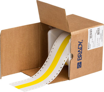 Imágen de Brady Bradywrap Amarillo Autoextinguible, Escribible PVF Matriz de puntos RCM-637-1.0-YL Etiqueta de impresora de etiquetas de puntos (Imagen principal del producto)