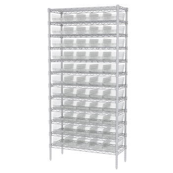 Imagen de Akro-mils AWS143630130SC 2000 lb Ajustable Transparente Cromo Acero Abierto Ajustable Sistema de estantería fijo (Imagen principal del producto)