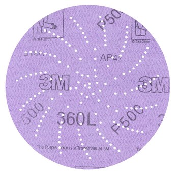 3M Hookit Recubierto Óxido de aluminio Morada Disco de velcro - Óxido de aluminio - 5 pulg. - P600 - Extrafino - 01710