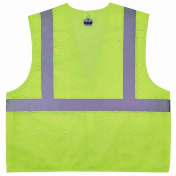 Ergodyne GloWear 8217BA Chaleco de alta visibilidad 21525 - tamaño Grande/XG - Poliéster - Lima - ANSI clase 2 (sin mangas)