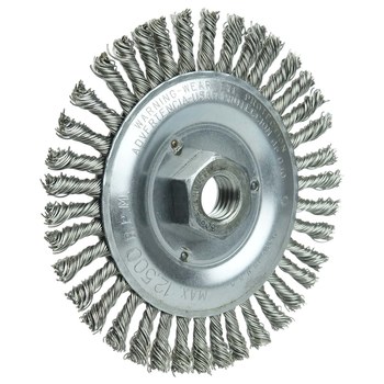 Weiler Vortec Pro 36296 Cepillo de rueda - Anudado - Circular trenzado Acero inoxidable cerda