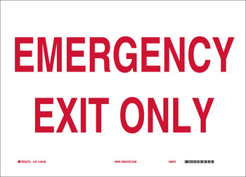 Imágen de Brady B-120 Poliéster reforzado con fibra de vidrio Rectángulo Blanco Inglés Cartel de salida de emergencia 69199 (Imagen principal del producto)