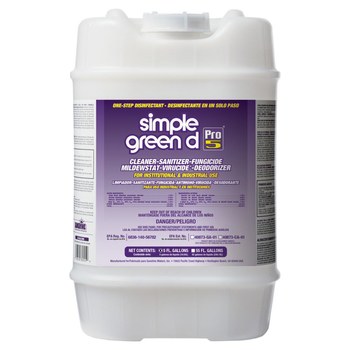 Simple Green Pro 5 Desodorizante, Desinfectante, Fungicida, Removedor de molde, Limpiador de inodoro - Líquido 5 gal Cubeta - Sin perfume Fragancia - 30505
