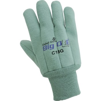 Global Glove Big Ole Verde Hombre Algodón Guantes de trabajo - Pulgar recto - c18g