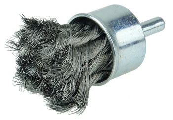 Weiler Acero inoxidable Cepillo de copa - Accesorio Vástago sin rosca - Diámetro 1-1/8 pulg. - Diámetro de la cerda 0.010 pulg. - 10213