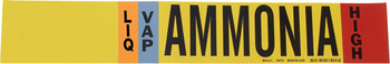 Imágen de Brady Negro/Azul/Naranja/Rojo sobre amarillo Vinilo 90474 Marcador de tubería autoadhesivo (Imagen principal del producto)