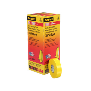 3M Scotch 35 Amarillo Cinta aislante - 3/4 pulg. x 66 pies - Grosor 7 mil - 10844