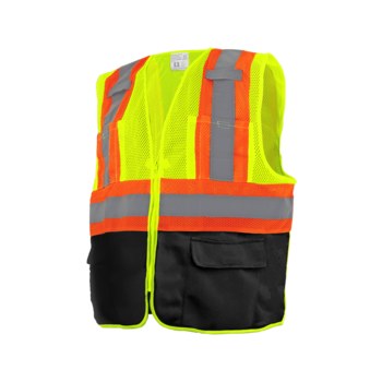 Global Glove FrogWear GLO-0036 Chaleco de alta visibilidad GLO-0036-L - tamaño Grande - Poliéster - Amarillo/verde reflectante - ANSI clase 2 - 02533