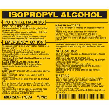 Imágen de Brady Negro sobre amarillo Rectángulo Vinilo 93554 Etiqueta de material peligroso (Imagen principal del producto)
