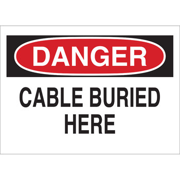 Imágen de Brady B-120 Poliéster reforzado con fibra de vidrio Rectángulo Blanco Inglés Cartel de cable o línea enterrada 47195 (Imagen principal del producto)