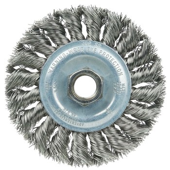 Weiler Wolverine 36213 Cepillo de rueda - Anudado - Torsión estándar Acero inoxidable cerda