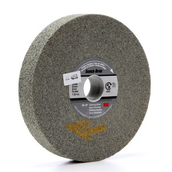 3M Scotch-Brite Convoluto Carburo de silicio Duro Rueda de desbaste - Fina grado - Accesorio Eje - Diámetro 6 pulg. - Agujero Central 1 pulg. - Grosor 1 pulg. - 60315