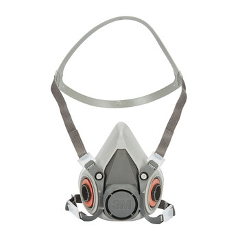3M 6000 Series 6200 Gray Medium Thermoplastic Elastomer Half Mask Facepiece Respirator