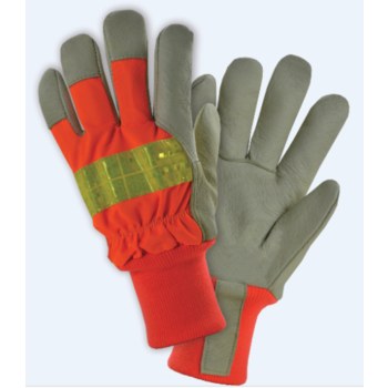 Imágen de West Chester HVO1555 Naranja de alta visibilidad/Tostado XL Cuero Grano Piel de cerdo Cuero Guantes de trabajo (Imagen principal del producto)