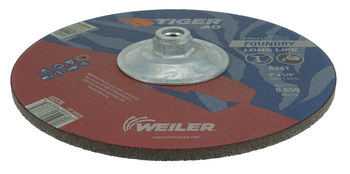 Weiler Tiger AO Rueda de desbaste con centro hundido 68377 - 9 pulg. - Óxido de aluminio - 24 - T