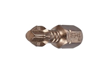 Vega Tools Impactech 2-2 Phillips Square-Driv Insertar Broca impulsora P125PSD22 - Acero S2 Modificado - 1 pulg. Longitud - Bronce Gunmetal acabado - 02159