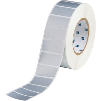 Brady THT-17-362-3 Rollos de etiquetas para impresora de transferencia térmica troquelados - 2 pulg. x 1 pulg. - Vinilo metalizado - Plateado - B-362