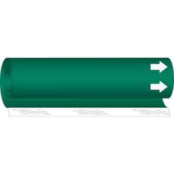 Imágen de Brady Blanco sobre verde Poliéster Alta visibilidad 5601-I Marcador de tubería de envoltura (Imagen principal del producto)