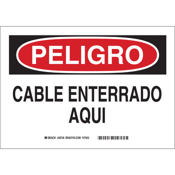 Imágen de Brady B-401 Poliestireno Rectángulo Blanco Español Cartel de cable o línea enterrada 38728 (Imagen principal del producto)