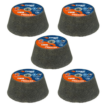 Muelas de vaso portátiles 68355 - 5 pulg. - Zirconia Alumina - 14 - Q
